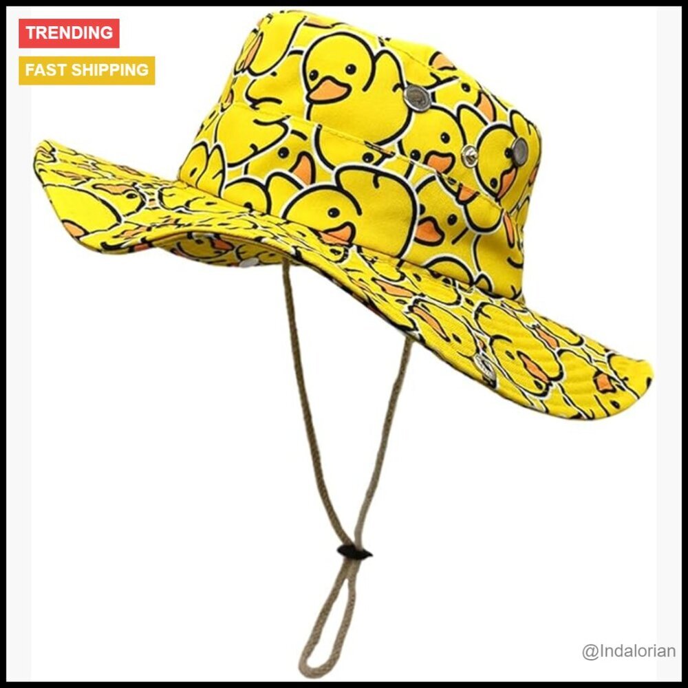 Foldable Cotton Bucket Hat Adjustable Chin Strap Fishing Hiking Outdoor Sun